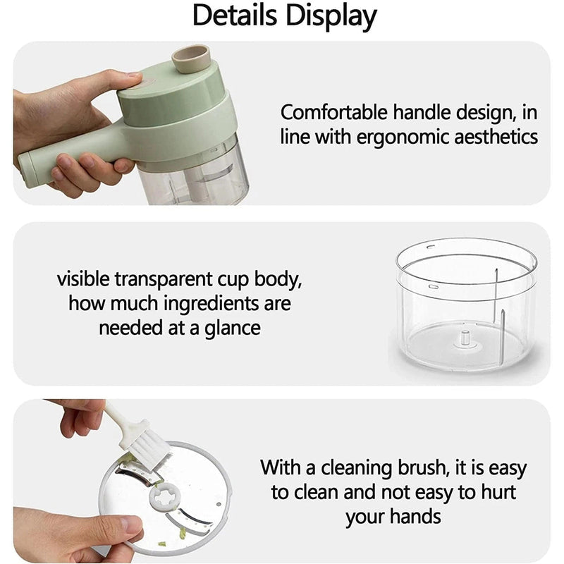 4-in-1 Electric Food Chopper & Vegetable Cutter