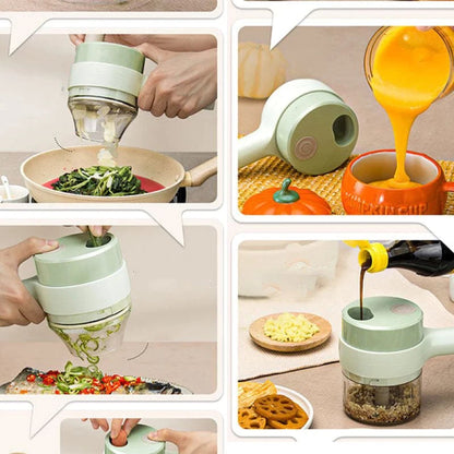 4-in-1 Electric Food Chopper & Vegetable Cutter | Slice, Mince & Grind in Seconds