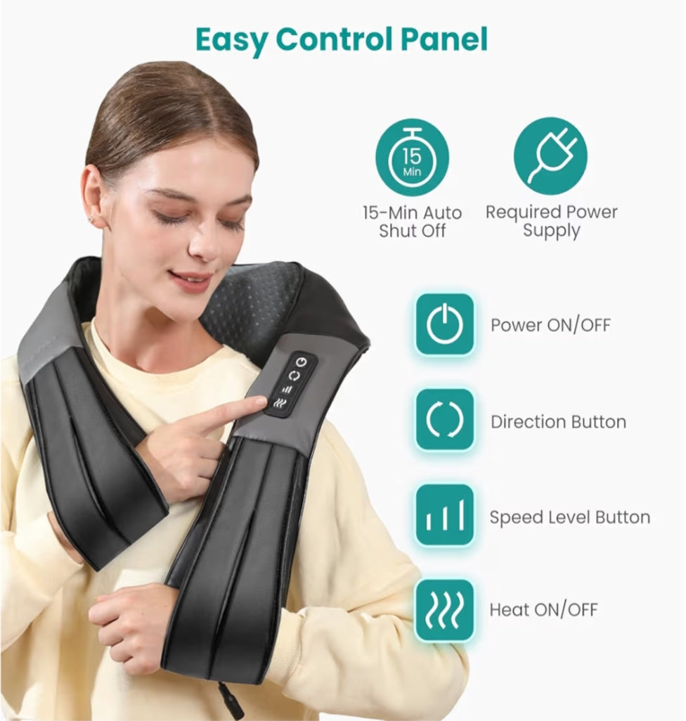 Neck Kneading 3D Shiatsu Neck & Shoulder Massager with Heat