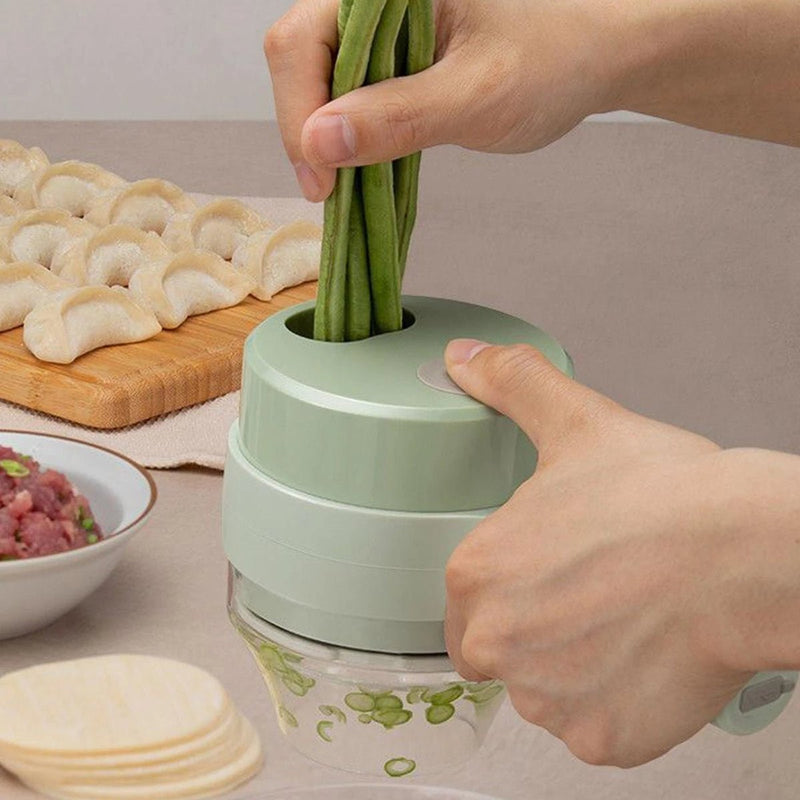 4-in-1 Electric Food Chopper & Vegetable Cutter | Slice, Mince & Grind in Seconds